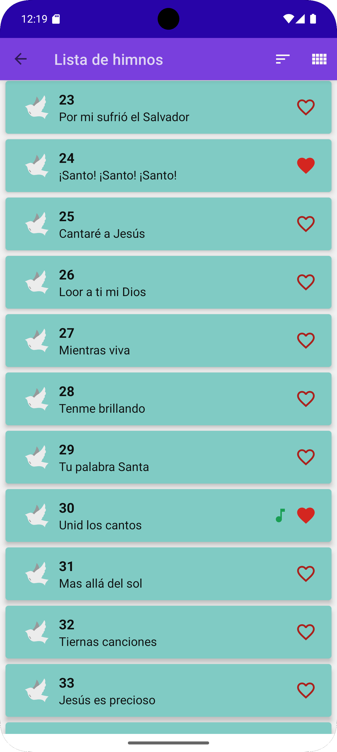 Hymnario Android App screenshot 2