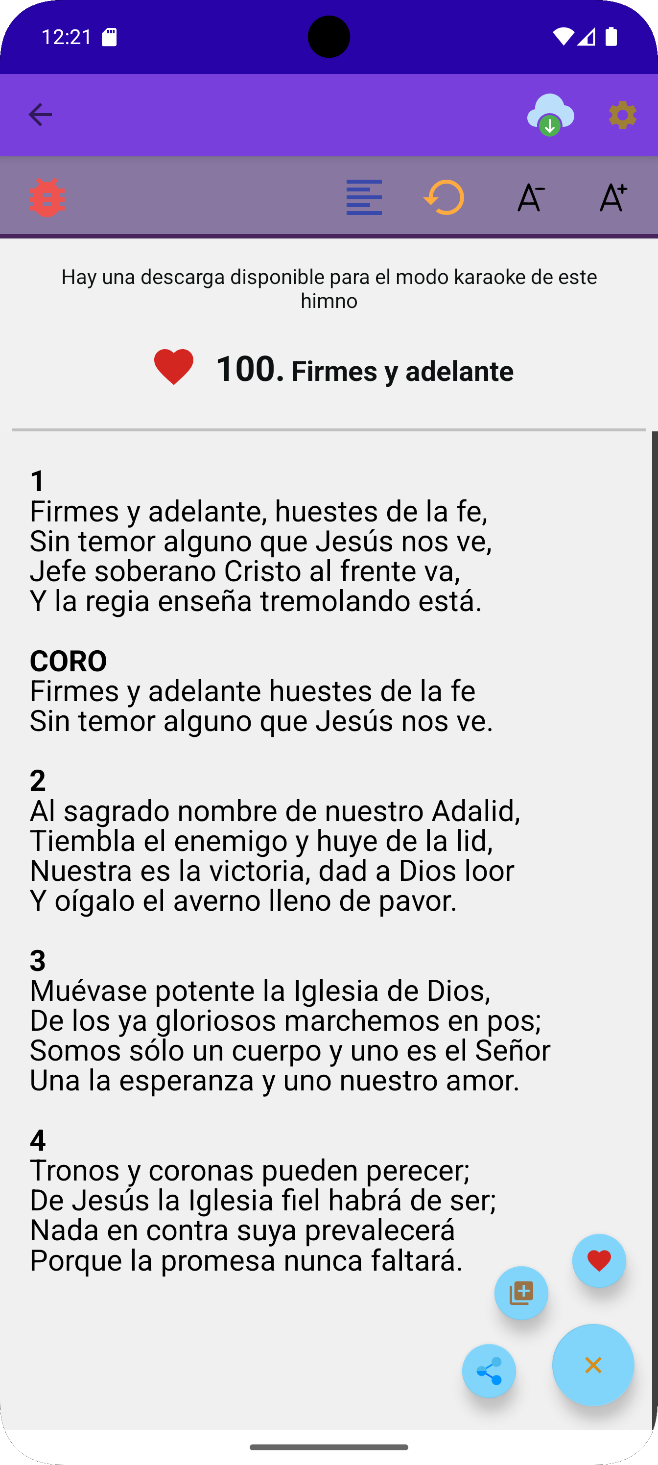 Hymnario Android App screenshot 1