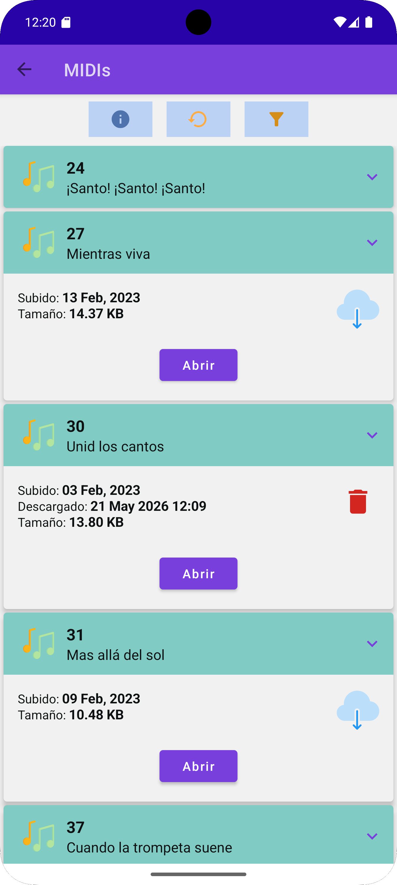 Hymnario Android App screenshot 3